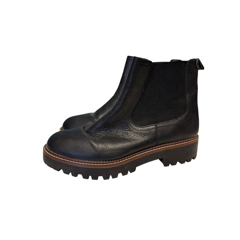 Caslon Miller Black Leather Water Resistant Lug Sole Chelsea Boots 8.5M